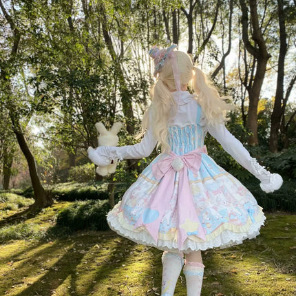 Cute lamb doll-like style sweet pink lolita jsk set