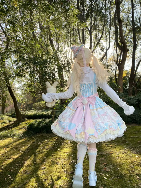 Cute lamb doll-like style sweet pink lolita jsk set