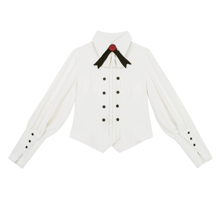 Gothic Knight-Inspired Midnight Silver-Embroidered Cloak Vest with Trousers Set