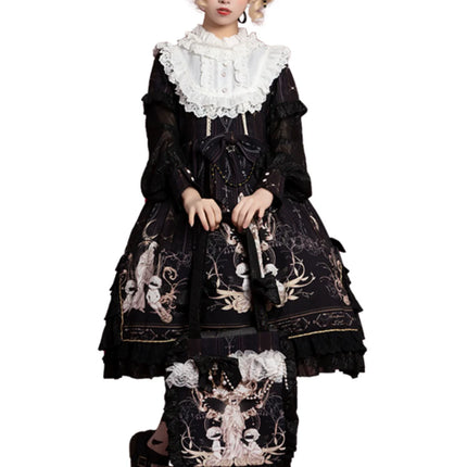 Original Lolita "Reunion with the World" OP Long-Sleeve Elegant Daily Dress