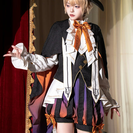 Original Carnival Night Lolita Prince-Style 2D Private Setting Cape + Shorts Performance Daily Set