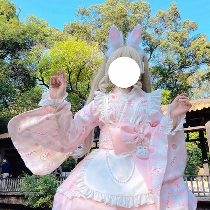 Colorful Fairy Tale Lolita Dress with Embroidery Details and Ruffled Skirt