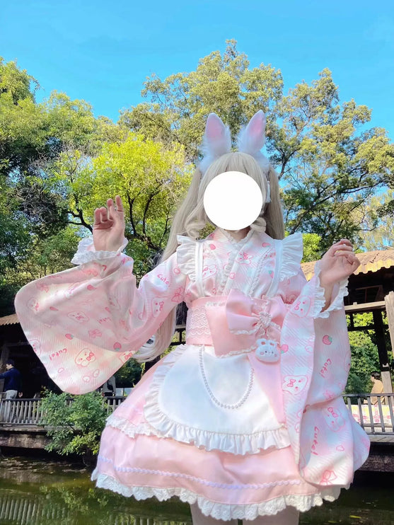 Colorful Fairy Tale Lolita Dress with Embroidery Details and Ruffled Skirt