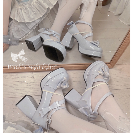 Mid-Heel Waterproof Lolita Shoes Cute Block-heeled Mary Jane shoes Pumps