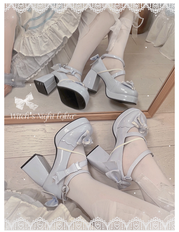 Mid-Heel Waterproof Lolita Shoes Cute Block-heeled Mary Jane shoes Pumps