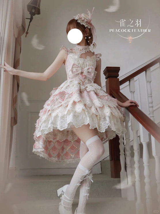 Elegant Lace Lolita JSK Dress with Floral Embroidery