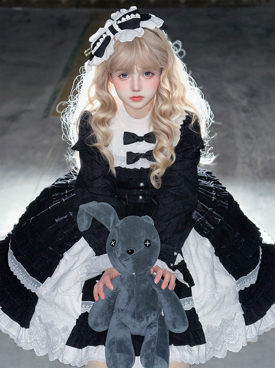 Elegant Doll-like Lolita OP - Retro Charm and Multifunctional Details