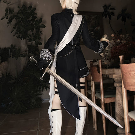 Vintage Dark Gothic Prince-style Suit with Suspenders and Shorts — Dashing and Handsome