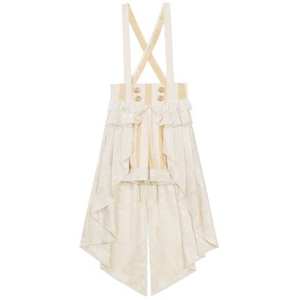 European Court-Inspired Lolita Prince Set – Cream Jacquard Blouse with Suspender Shorts