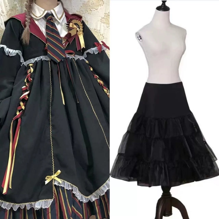 Enchanted Alchemist Lolita Dress - Gothic Witchcraft OP with Ribbon and Lace Accents