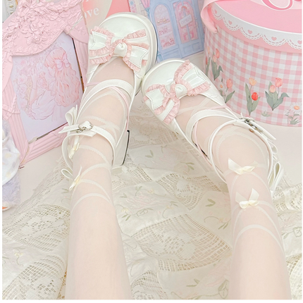 Mid-Heel Waterproof Lolita Shoes Cute Block-heeled Mary Jane shoes Pumps