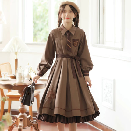 French Retro Lolita JK Dress Vintage Dress Cloak Suit