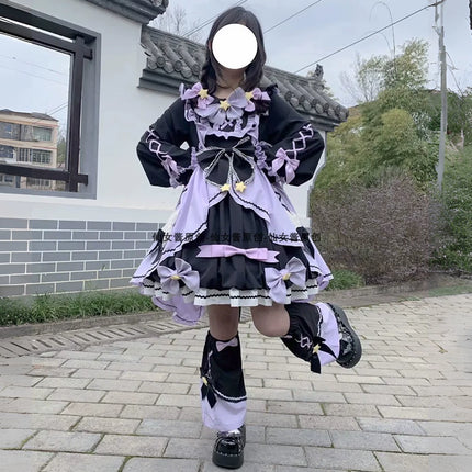 Kuromi Witch Lolita Dress - Dark Gothic Halloween Long Sleeve OP