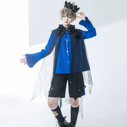 Pointed Collar Ouji Long Sleeve Lolita Little Prince Klein Blue Shirt