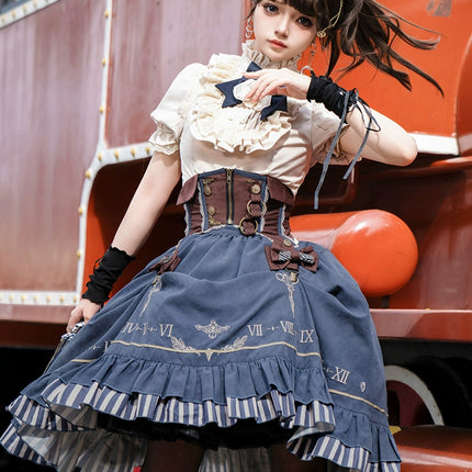 Whispers of Time in a Lolita Skirt: Steampunk Embroidery, Vintage Aesthetic