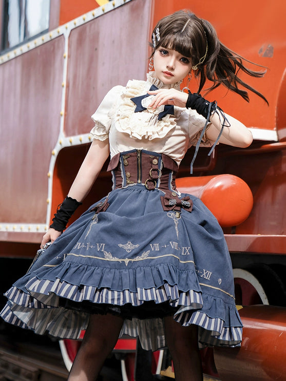 Whispers of Time in a Lolita Skirt: Steampunk Embroidery, Vintage Aesthetic