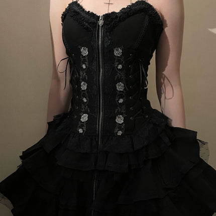 Summer of Roses JSK Gothic Dark Punk Black Lolita Dress