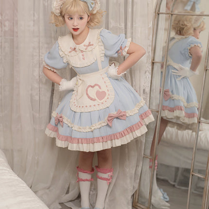 Lolita Cute Sweet Maid-Inspired Puff Short Sleeve Princess OP Lolita Dress