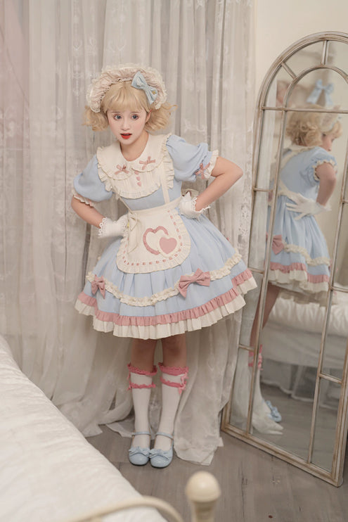 Lolita Cute Sweet Maid-Inspired Puff Short Sleeve Princess OP Lolita Dress