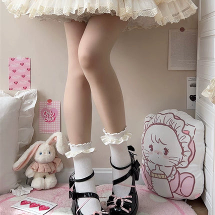 Mid-Heel Waterproof Lolita Shoes Cute Block-heeled Mary Jane shoes Pumps