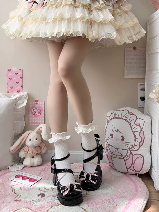 Mid-Heel Waterproof Lolita Shoes Cute Block-heeled Mary Jane shoes Pumps