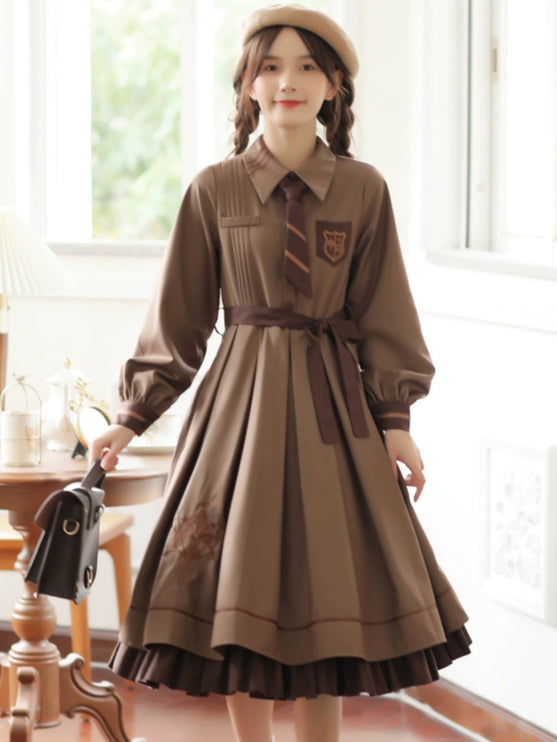 French Retro Lolita JK Dress Vintage Dress Cloak Suit