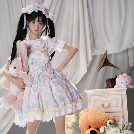 Cute lamb doll-like style sweet pink lolita jsk set