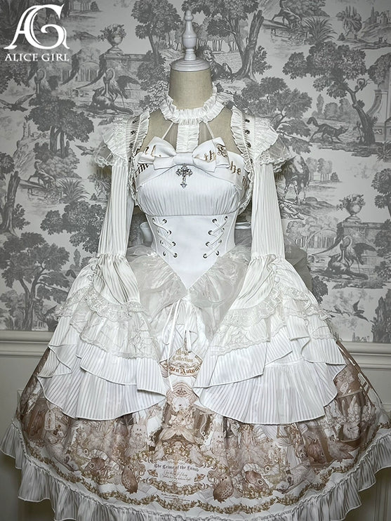 Elegant Gothic Lolita Jacket with Ruffled Trims and Button Details - Multiple Colors Available