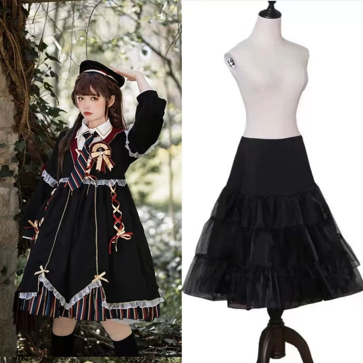 Enchanted Alchemist Lolita Dress - Gothic Witchcraft OP with Ribbon and Lace Accents