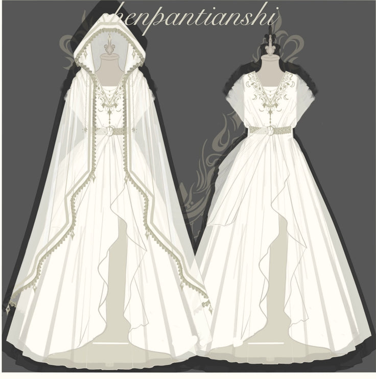 Judgment Angel Original Lolita Design Dress - Greek Goddess Style Ethereal Cape Long Dress