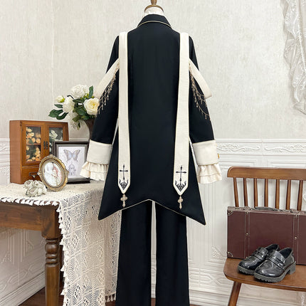 Priest Lolita long-sleeved coat, shirt, and pants — Ouji (prince-style), knight-inspired outfit