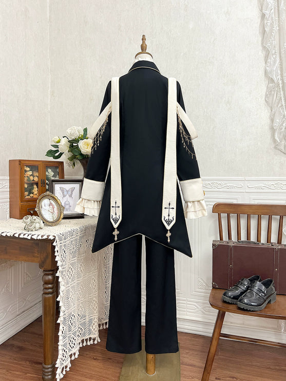 Priest Lolita long-sleeved coat, shirt, and pants — Ouji (prince-style), knight-inspired outfit