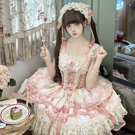 Sweet Lolita Delight: Pink and White Layered Dream Dress