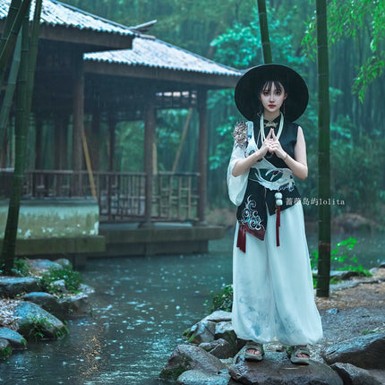 Original Chinese Style Hanfu-Inspired Ethnic Wear - Top & Pants Set