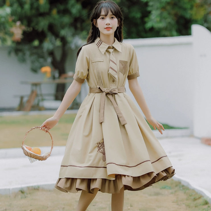 French Retro Lolita JK Dress Vintage Dress Cloak Suit