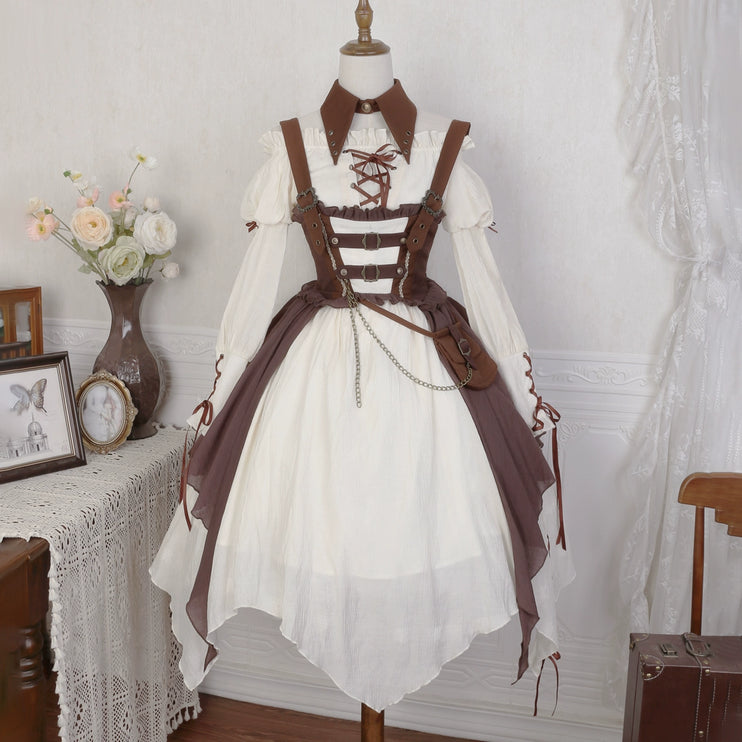 S-XL Ouji Suspenders Pants Prince Ensemble