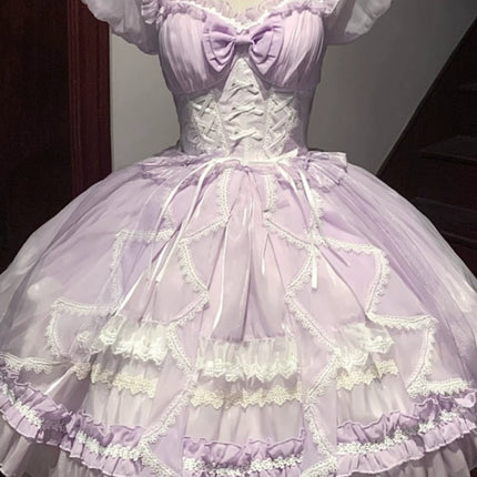 [Muti-Colors-Available] Pre-Order Full payment Glassy Fantasy Bubble sleeve Lolita Dress Full Payment