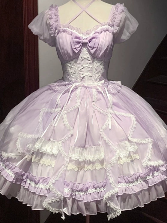 [Muti-Colors-Available] Pre-Order Full payment Glassy Fantasy Bubble sleeve Lolita Dress Full Payment