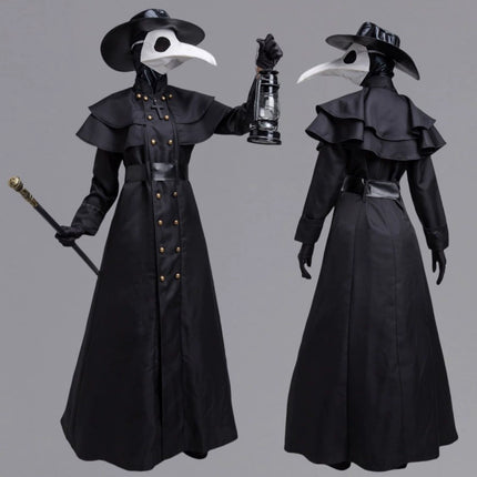 S-5XL Halloween Birdman Costume - Crow Long Beak Medieval Steampunk Plague Doctor Outfit