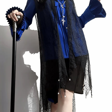 Pointed Collar Ouji Long Sleeve Lolita Little Prince Klein Blue Shirt