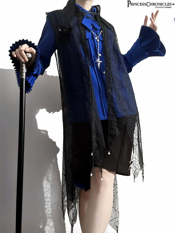 Pointed Collar Ouji Long Sleeve Lolita Little Prince Klein Blue Shirt