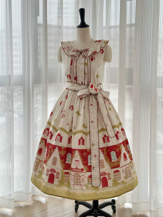 Red House Fairytale Countryside Vintage Dress --Original JSK & OP Lolita Dress