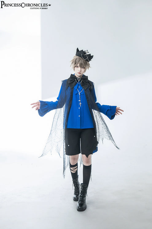 Pointed Collar Ouji Long Sleeve Lolita Little Prince Klein Blue Shirt