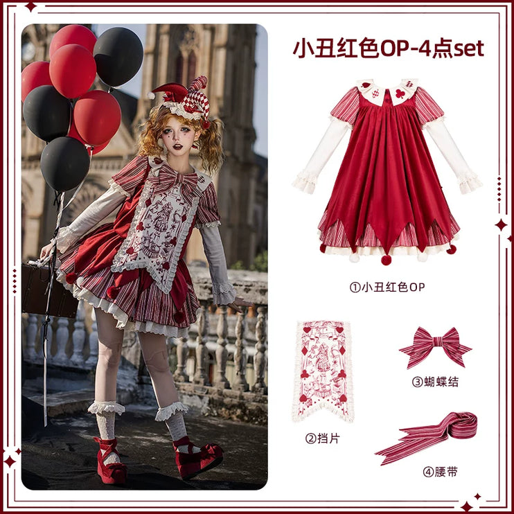 Lolita Delight: Exquisite Black & Red Dresses with Whimsical Patterns and Charming Details