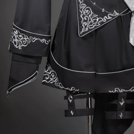 Vintage Dark Gothic Prince-style Suit with Suspenders and Shorts — Dashing and Handsome