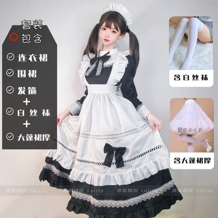 S-5XL British Aristocratic Elegance Gothic Maid Long-sleeved Dress Sexy Lolita