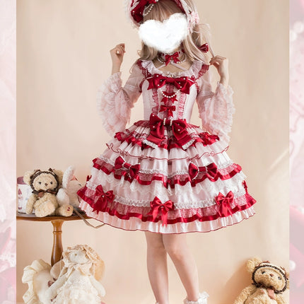 Raspberry Ribbon Vintage JSK - Original Lolita Dress