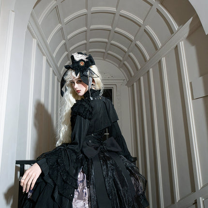 Elegant Gothic Lolita Jacket with Ruffled Trims and Button Details - Multiple Colors Available