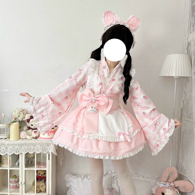 Colorful Fairy Tale Lolita Dress with Embroidery Details and Ruffled Skirt
