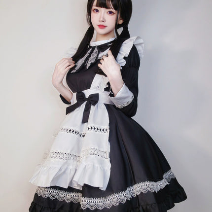 S-5XL British Aristocratic Elegance Gothic Maid Long-sleeved Dress Sexy Lolita